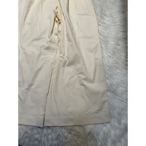 A New Day Women's Size 14 Wide-Leg Chino Pants Cream Tie Waist Pleated Stretch thumbnail 5