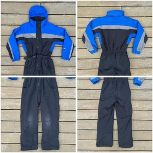 Vintage Columbia Sportswear Black/Blue Ski Suit Snow Suit w/ Hood thumbnail 5
