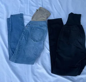 Maternity ..Indigo Blue Women's Denim Jeans in Light and Dark Shades Maternity. thumbnail 1