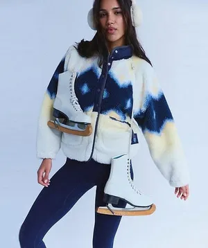 NWOT Free People Movement Hit The Slopes Printed Fleece Jacket thumbnail 1