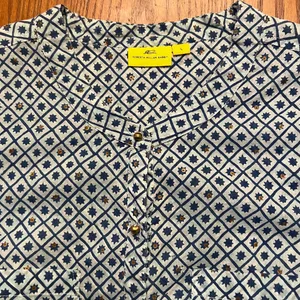 Roberta Roller Rabbit‎ Gold Button Down Geometric Print Shirt Tunic Size Large thumbnail 5