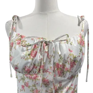 KUTUMAI Women's Summer Floral Bodycon Maxi Dress NWT Coquette Spaghetti Strap LG thumbnail 4
