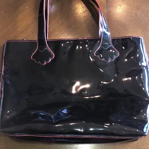 Stephanie Johnson for Saks Fifth Avenue Black Patent Leather Classic Bag Tote thumbnail 1