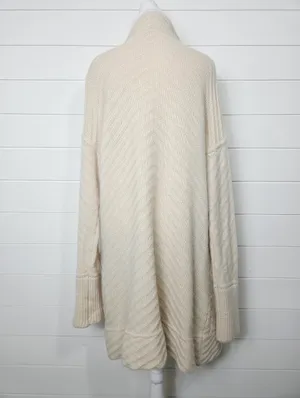 Tahari Cream Open-Front Knit Cardigan Wool Blend Sweater size M thumbnail 4