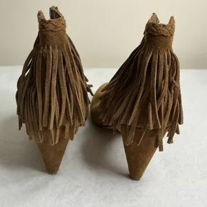 Vince Camuto Erichan Fringe Suede‎ Ankle Boots Brown Women 9M thumbnail 5