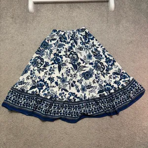 SHEIN Blue and White Floral Maxi Skirt thumbnail 6