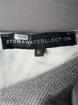 Stowaway Collection Maternity Ribbed Maxi Dress Gray Sleeveless Large thumbnail 7