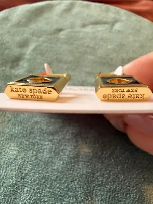 Kate Spade | ♠️ | Gold Plated and Black Spade Padlock Hoop Earrings thumbnail 4