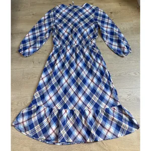 NWOT Gymboree Womens Matching Family Plaid Twill Tiered‎ Dress cotton size L thumbnail 2
