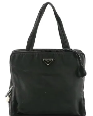 Prada Black Nylon Tessuto Shoulder Bag With Lock & Key thumbnail 1