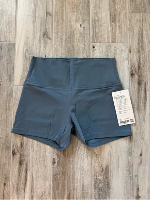 Lululemon Align Ribbed High Rise 4 inch Shorts in Steal Blue New With Tags thumbnail 3