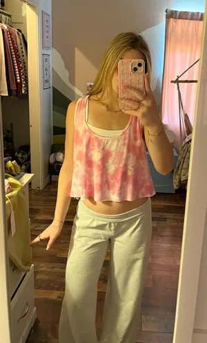 aerie flowy tie die tank top thumbnail 1