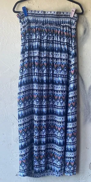 Ezra Blue and Green Maxi Skirt thumbnail 1