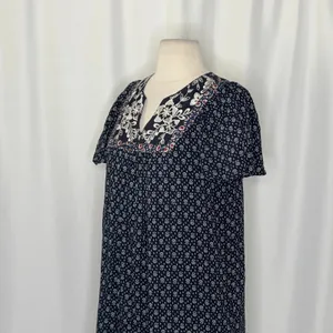 Anthropologie ONE SEPTEMBER Alpina Tunic Dress Embroidered Floral Ruffle X-Small thumbnail 5