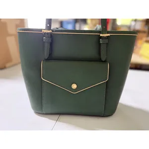 Michael Kors Voyager Medium Top Zip Tote Dark Green Saffiano Leather Handbag thumbnail 9