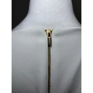 Calvin Klein White Bell Sleeve Gold Zipper Evening Sheath Dress 8‎ Cocktail thumbnail 5