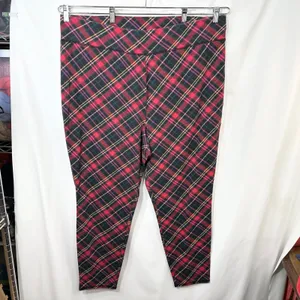 Cacique Sleep‎ Plus Size 26/28 Pajama Set Red Waffle Henley Plaid Leggings 1324 thumbnail 4