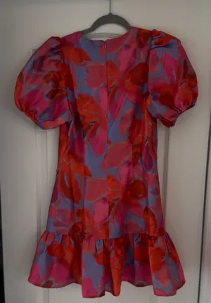 Anthropologie New with tags Hutch Floral Jacquard Dress with Puff Sleeves thumbnail 2