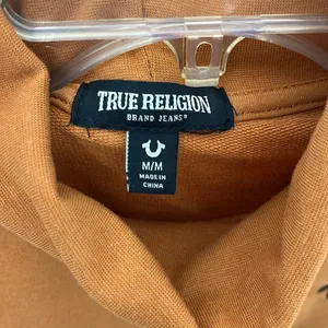 True Religion Turtleneck Raw Hem Gold Crop Top size‎ Medium thumbnail 6