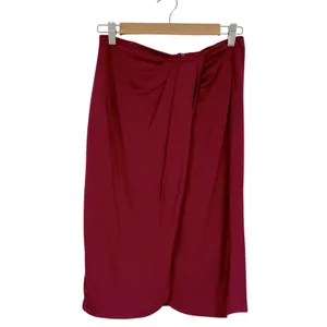 Lovers and Friends Burgundy Red Faux Wrap Mini Skirt Womens M Coquette Luxury thumbnail 2