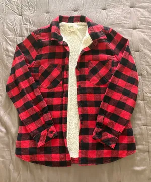 Ci Sono Red and Black Buffalo Plaid Flannel Jacket thumbnail 1