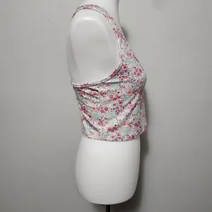 EVCR Kendall Snow Garden Floral Compression Cropped Tank Size Medium thumbnail 4
