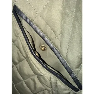Ralph Lauren Black Women's Medium Zip Pocket Button Diamond Quilted Field Jacket thumbnail 4