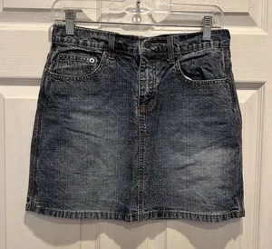 SO Womens Dark Wash Denim Mini Skirt Size 5 Y2K Blue Cotton Festival Indie Alt thumbnail 1