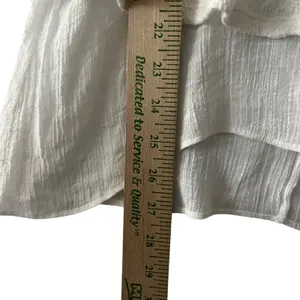 Meadow Rue Anthropologie‎ White Layered Knit Tunic Top XS Short Sleeve Flowy thumbnail 6