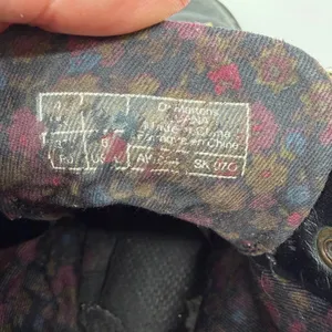 Dr. Martens Luana Black Leather Lace Up‎ Combat Boots Floral Lining Women 6 US thumbnail 8