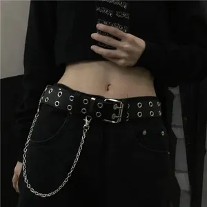 Punk Fashion Eye Belt Men's and Women's Fashion Street Hip Hop Chain Decorative Belt faux leather thumbnail 1