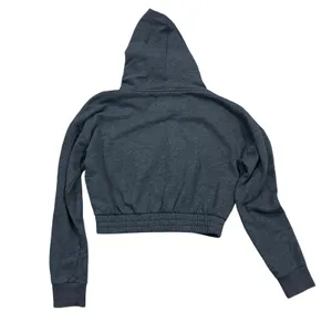 Victoria Sport Cropped Hoodie Sparkle Rhinestone Logo Grey‎ Long Sleeve Womens M thumbnail 4