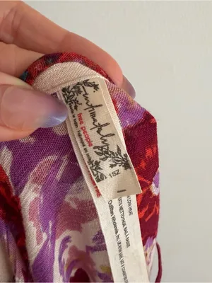 Intimately Free People Bali Wrapped in Blooms Shawl Kimono Burgundy Floral OS thumbnail 5