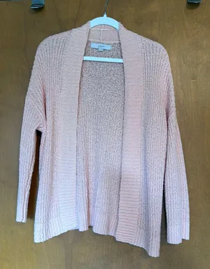 Loft Open Front Cardigan Peach M thumbnail 1