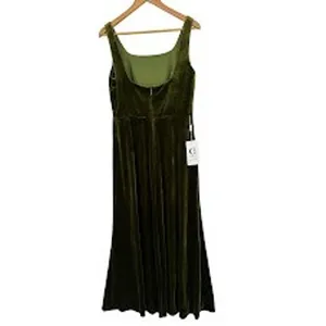 ChicSew Maxi Dress 12 Green Velvet Sleeveless Slit Formal Evening Gown Holiday thumbnail 4