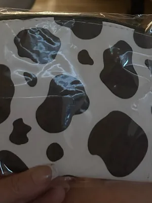 Black and White Cow Print Cosmetic Pouch thumbnail 4