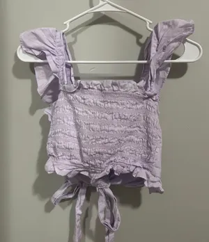 Ruffled crop top Purple Size L thumbnail 1