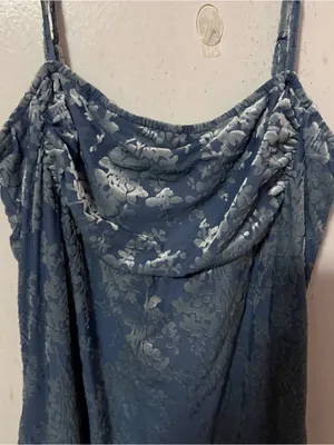 Blue Slip Dress with Cowl Neck thumbnail 2