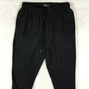 Black Elastic Waist Lightweight Joggers Pants SMALL thumbnail 5