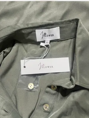 Joflower Shirt Dress Sz XS Renee Olive Green Mini Cap Sleeves Button Up Detail thumbnail 6