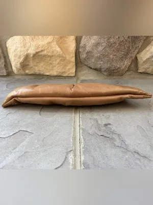 Lauren Merkin Pleated Leather Clutch Purse Tan Brown Very Soft Neutral thumbnail 3