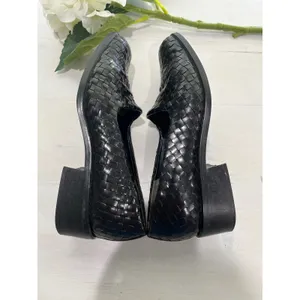 Nine West Black Woven‎ Leather Block Heel Pumps Shoes 6M thumbnail 7
