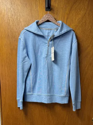 Tommy Bahama Tobago Bay Half 1/2 Zip Sweatshirt Light Sky Blue Medium NEW NWT thumbnail 13