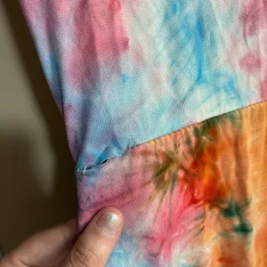 Venus Tie Dye Maxi Dress Small Multi Color Womens Twist Front V-Neck Stretch thumbnail 8