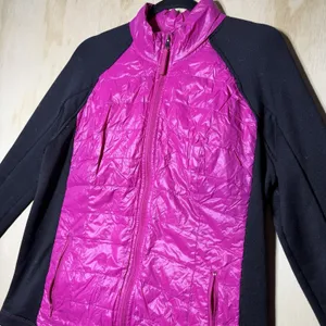 Calvin Klein Performance Jacket‎ Women’s XL Pink Black Quilted Full Zip thumbnail 2