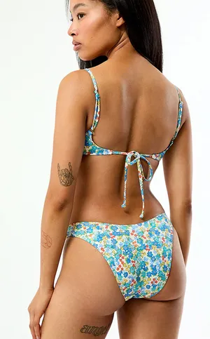 Pacsun Blue & White Floral Madison Underwire Bralette Bikini Top & Bottom thumbnail 3