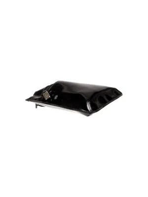 Furla Shoulder Bag Black Patent Leather Silver-Tone Hardware Single Shoulder Str thumbnail 4