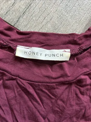 Honey Punch Burgundy Side-Tie Bodysuit thumbnail 2