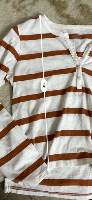 Aerie Striped Henley Long Sleeve Top thumbnail 2