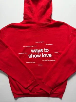 Comfrt Love Collection Limited Edition Hoodie, Red, Size XL thumbnail 5